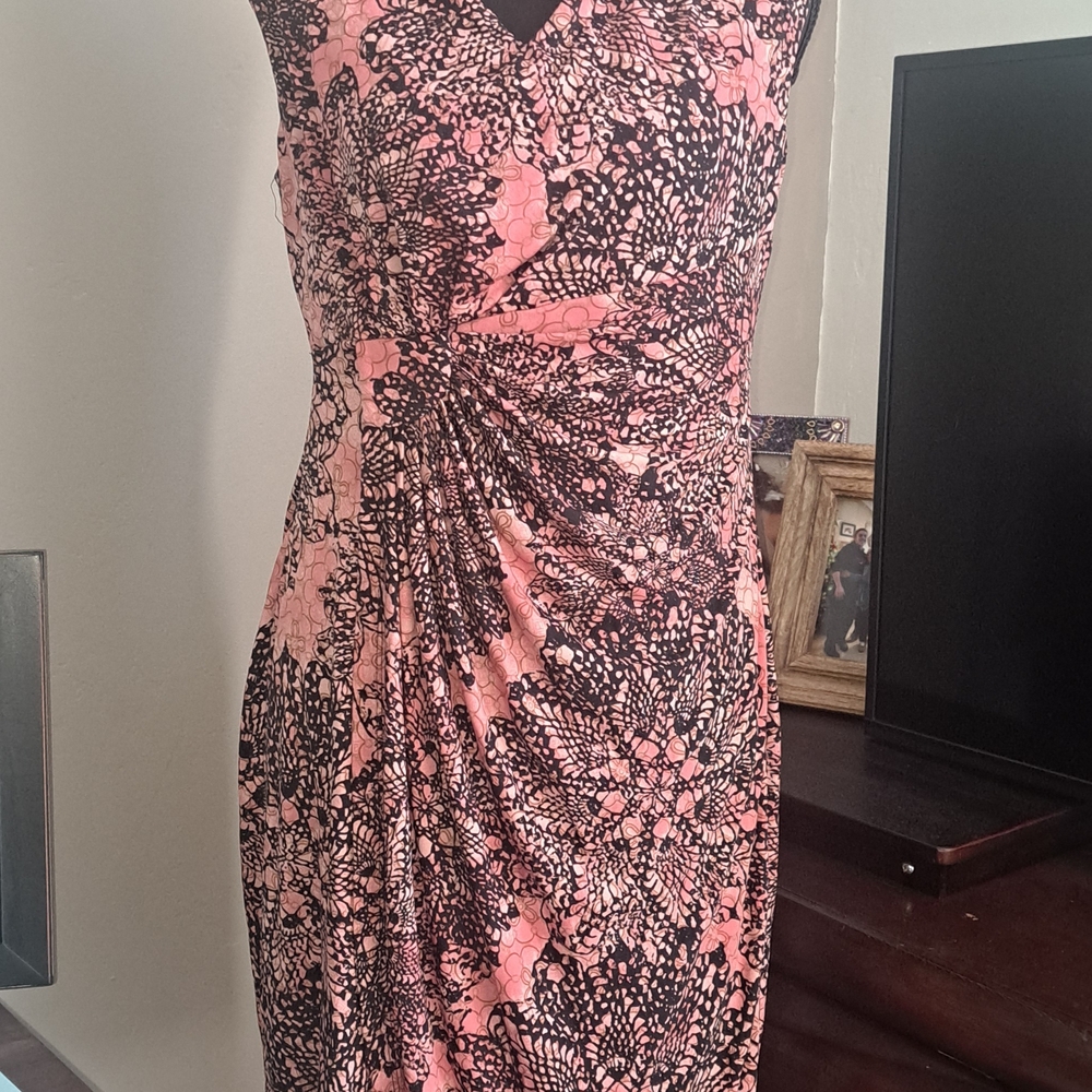 Pink and Black Floral Dress